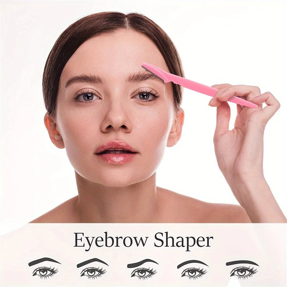 21Pcs Eyebrow Razor Set for Women Facial Hair Remover Dermaplaning Tool with Precision Cover 3 Colors Face Razors