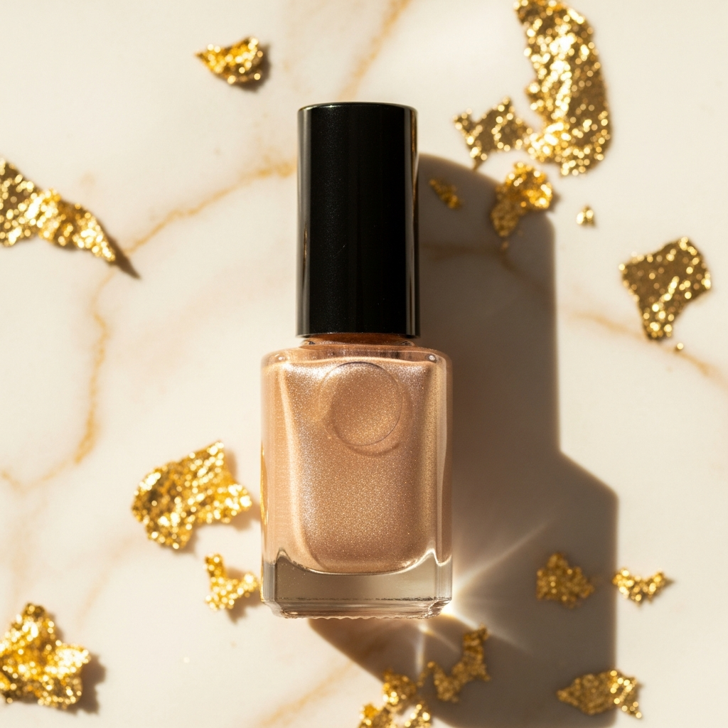 Champagne Gold Shimmer Gel Nail Polish