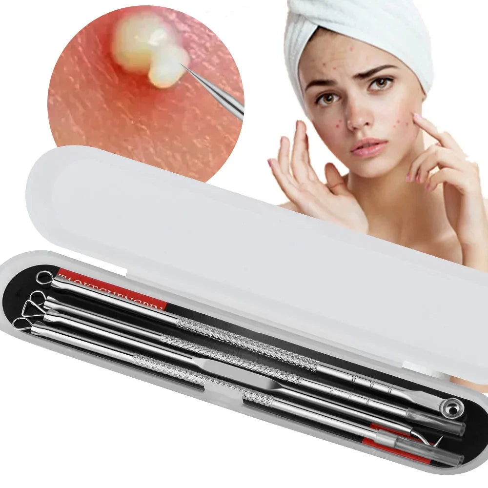 Blackhead Removal Tool 4PCS Acne Needles Face Cleaning Tools Black Dots Spots Acne Blackhead Remover Pore Cleanser Skin Care