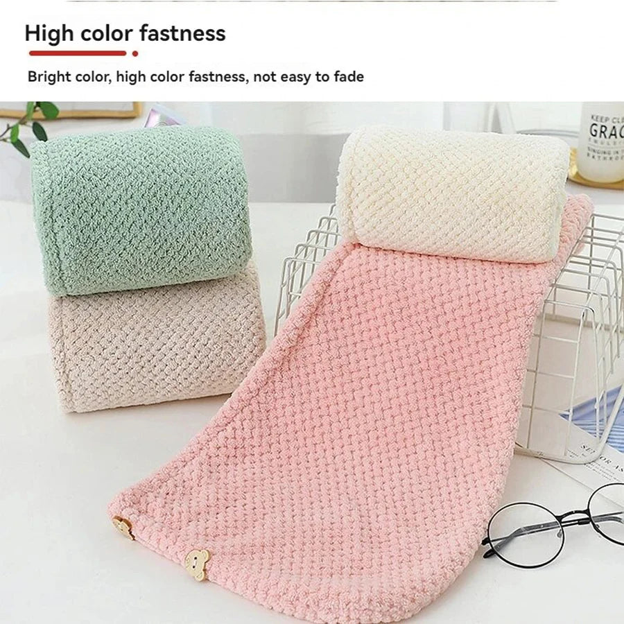 Solid Premium Microfiber Hair Head Towel Wrap for Women Quick-Drying, Super Absorbent Soft Microfiber Hair Turban Comfortable