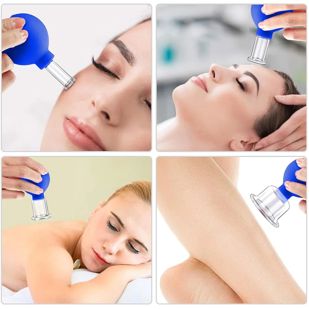 4PCS Facial Massage Cupping Set 1PCS Eye Face Massage Vacuum anti - Silicone Cupping Massage Therapy for Beauty Body Cup