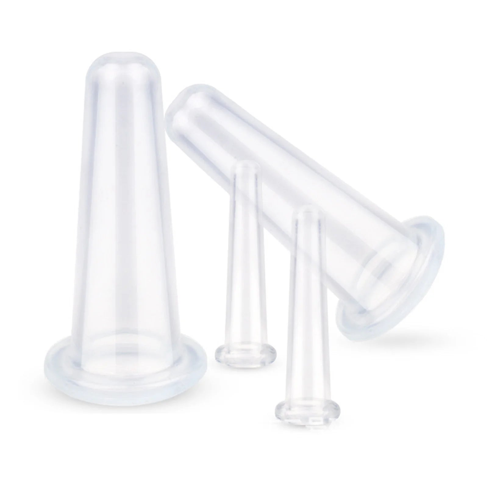 Facial Cupping Set 4Pcs Silicone Massage Vacuum Suction White Cupping Therapy Set for Cosmetic Home Use Vacuum Cupping Cup Set