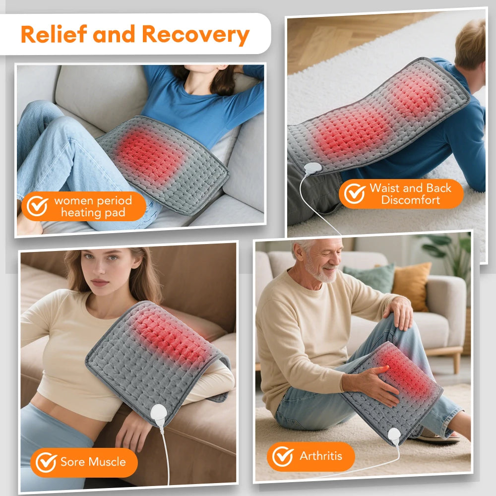 30X60Cm Electric Heating Pad Massager Therapy for Body Abdomen Back Pain Relief Winter Warmer Blanket Thermal Massage Mat