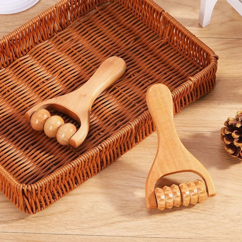 Wooden Face Massage Tools Set Kit Face Sculpting Tool Skin Care Facial Massager Cupping Contouring Facial Roller