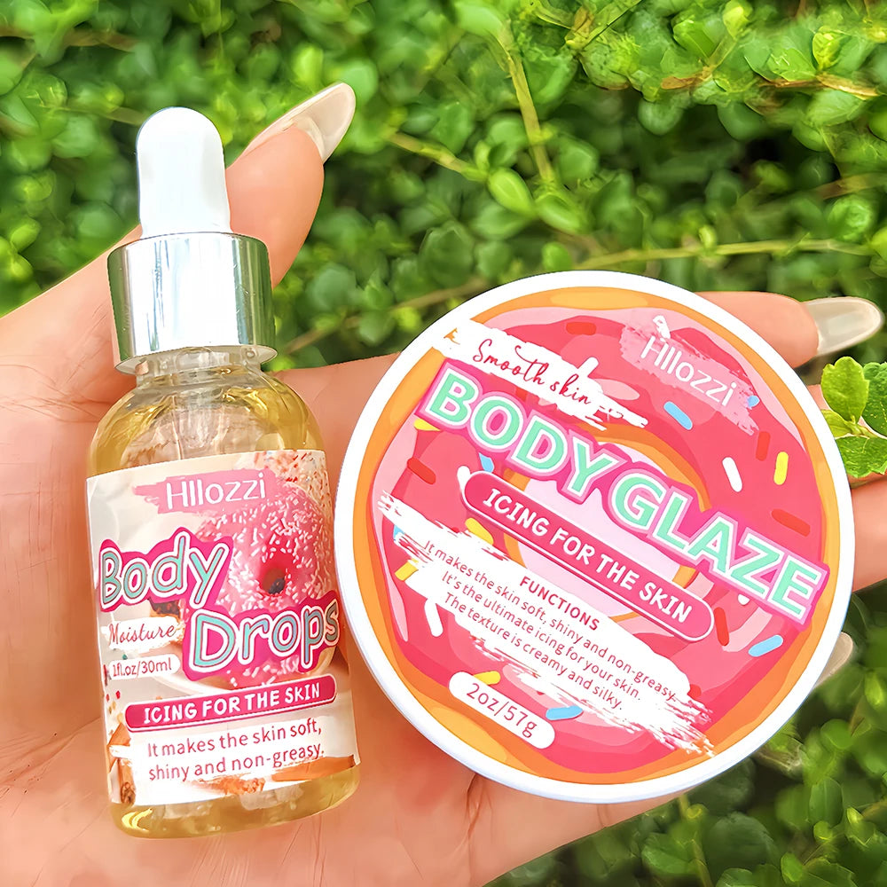 Body Glaze & Body Oil Combination Various Flavors Non-Greasy Hydrating and Moisturizing Body Lotion Massag