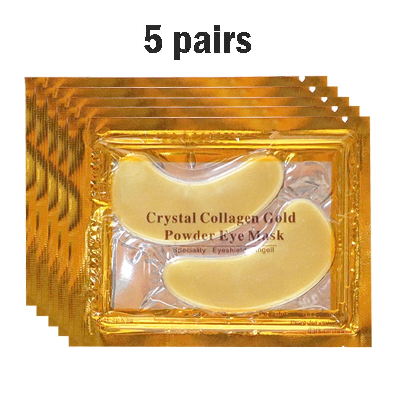 5/10/20/30 Pairs Crystal Gold Eye Patches anti Dark Circles Remove Eye Bags Moisturizing Golden Collagen Eye Mask Skin Care Eyes