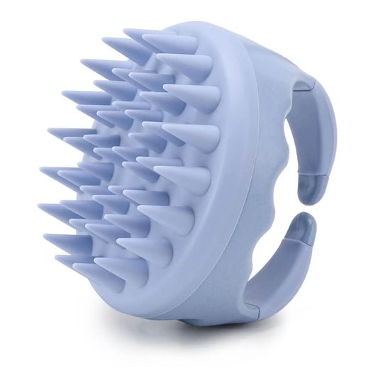 Hair Scalp Massager Shampoo Brush Hair Scrubber Washing Brush Silicone Scalp Exfoliator for Dandruff Removal- Beige