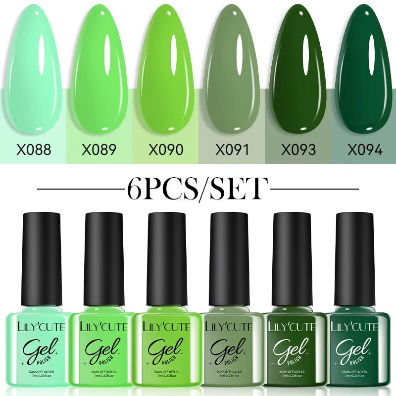 6PCS Gel Nail Polish Set Summer Neon Nail Gel Kits for DIY Nail Vernis Semi Permanent UV Lamp Gellak Nail Varnish Set