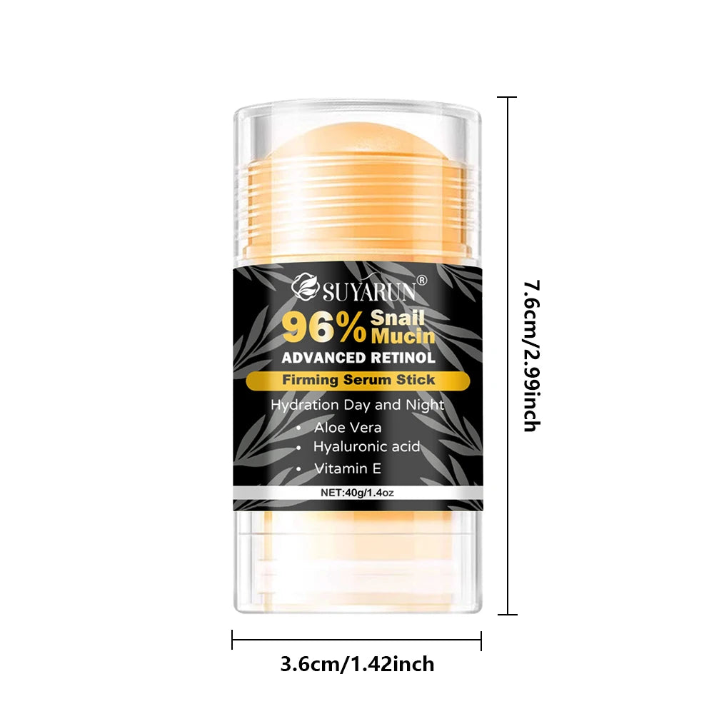 96% Snail Mucin & Retinol Anti-Aging Cream Stick - Firming Neck, Face & Feet Care, Intensive Hydration.
