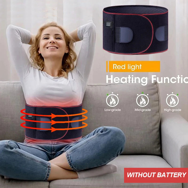 Back Heat Support Belt Heating Waist Brace with Adjustable Temperature Heated Back Belt Abdomen Warmer Lumbar Support 3Rd Gear