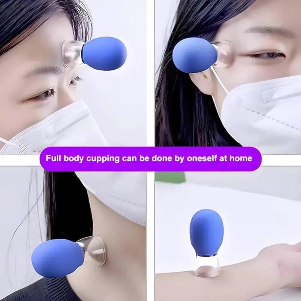2/4 Pieces Facial Cupping Set Eye Face Vacuum Massage anti Cellulite Cup Silicone Cupping Cups Massage Therapy Lift Glowing Skin