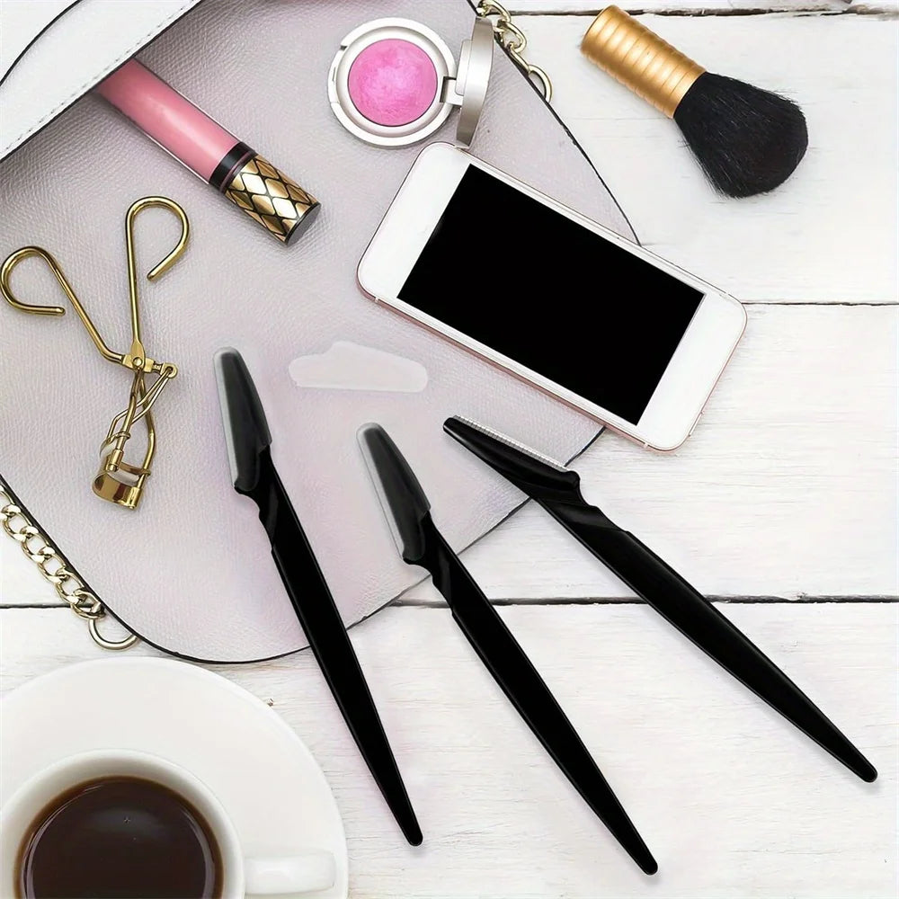 21Pcs Eyebrow Razor Set for Women Facial Hair Remover Dermaplaning Tool with Precision Cover 3 Colors Face Razors