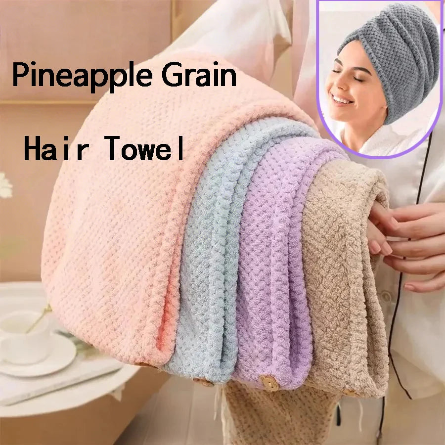 Solid Premium Microfiber Hair Head Towel Wrap for Women Quick-Drying, Super Absorbent Soft Microfiber Hair Turban Comfortable