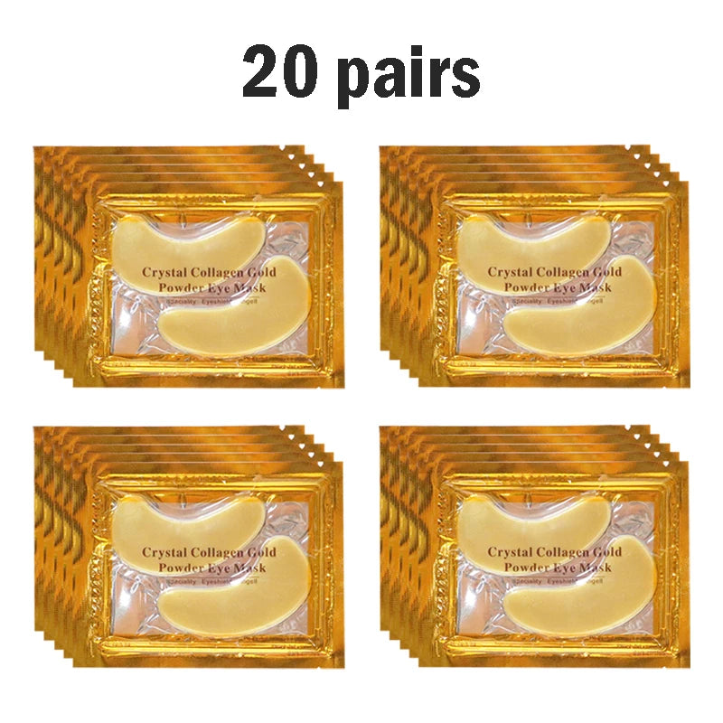 5/10/20/30 Pairs Crystal Gold Eye Patches anti Dark Circles Remove Eye Bags Moisturizing Golden Collagen Eye Mask Skin Care Eyes