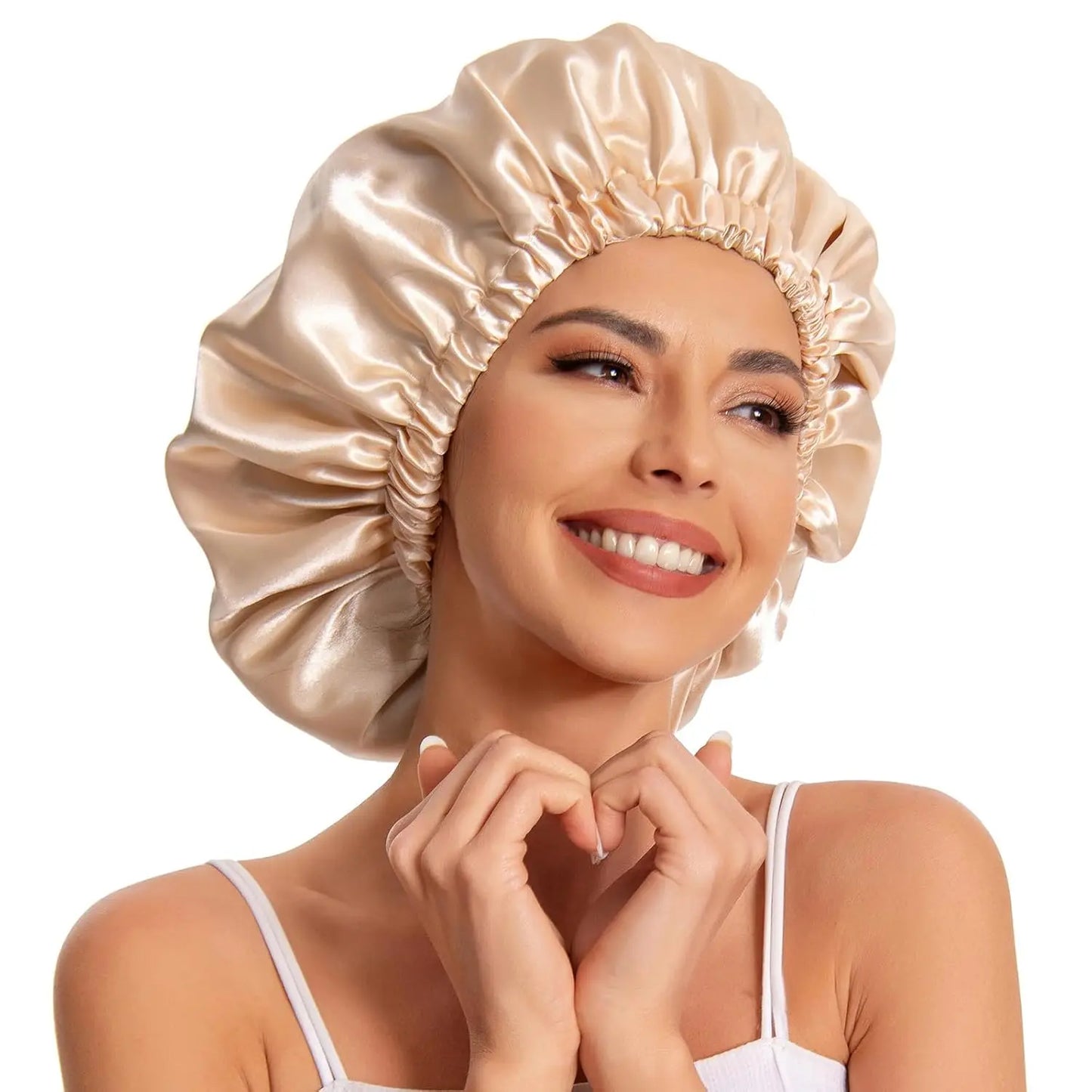 Satin Bonnet Silk Bonnet Hair Bonnet Sleeping Slouchy Beanie Hat Satin Sleep Cap Nightcap Bonnets for Women'S Natural Curly Hair