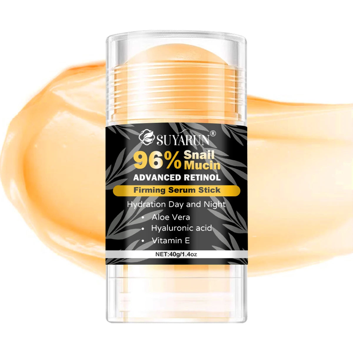 96% Snail Mucin & Retinol Anti-Aging Cream Stick - Firming Neck, Face & Feet Care, Intensive Hydration.