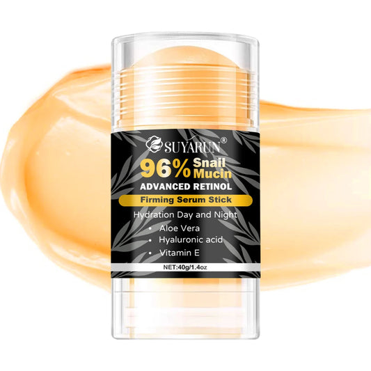 96% Snail Mucin & Retinol Anti-Aging Cream Stick - Firming Neck, Face & Feet Care, Intensive Hydration.