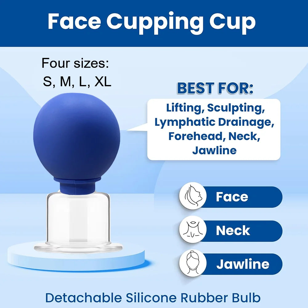 4PCS Facial Massage Cupping Set 1PCS Eye Face Massage Vacuum anti - Silicone Cupping Massage Therapy for Beauty Body Cup