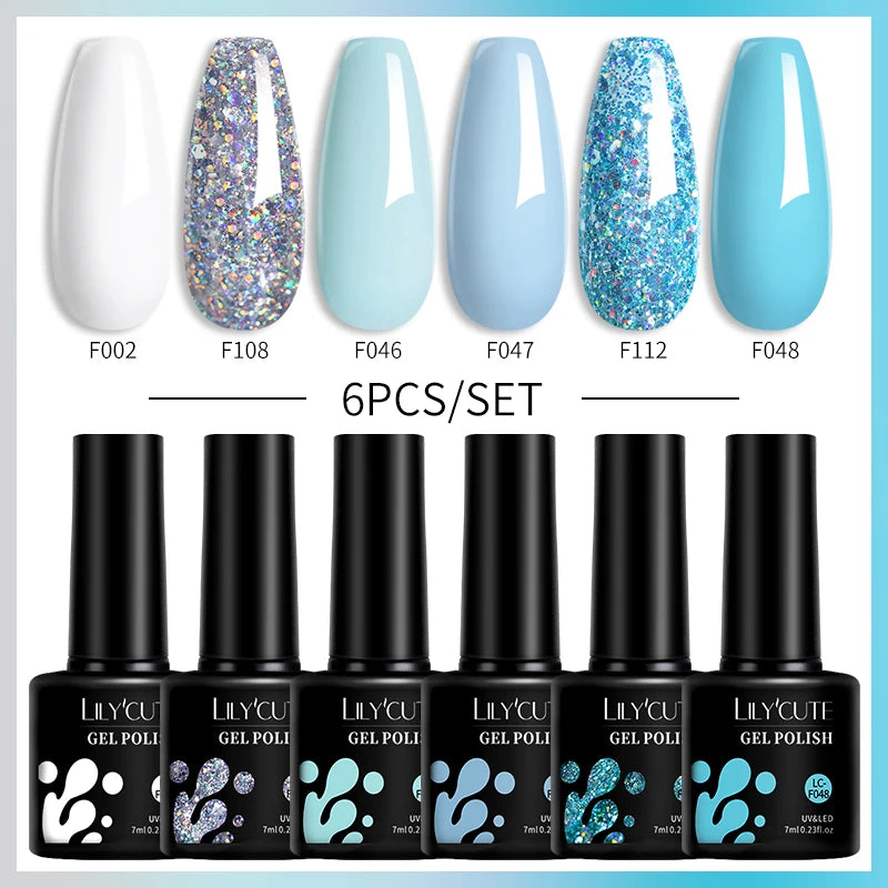 6PCS Gel Nail Polish Set Summer Neon Nail Gel Kits for DIY Nail Vernis Semi Permanent UV Lamp Gellak Nail Varnish Set