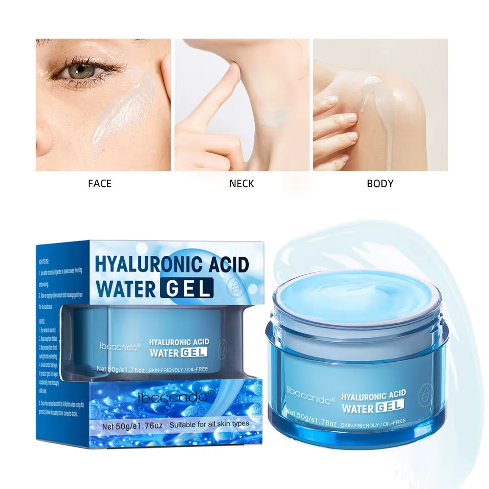 Hyaluronic Acid Hydrating Water Gel/Moisturizing Facial Cream Daily Face Moisturizer for Dry Skin Improve Dryness 50G