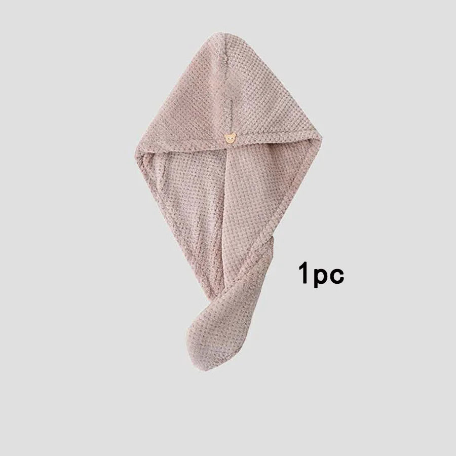Solid Premium Microfiber Hair Head Towel Wrap for Women Quick-Drying, Super Absorbent Soft Microfiber Hair Turban Comfortable