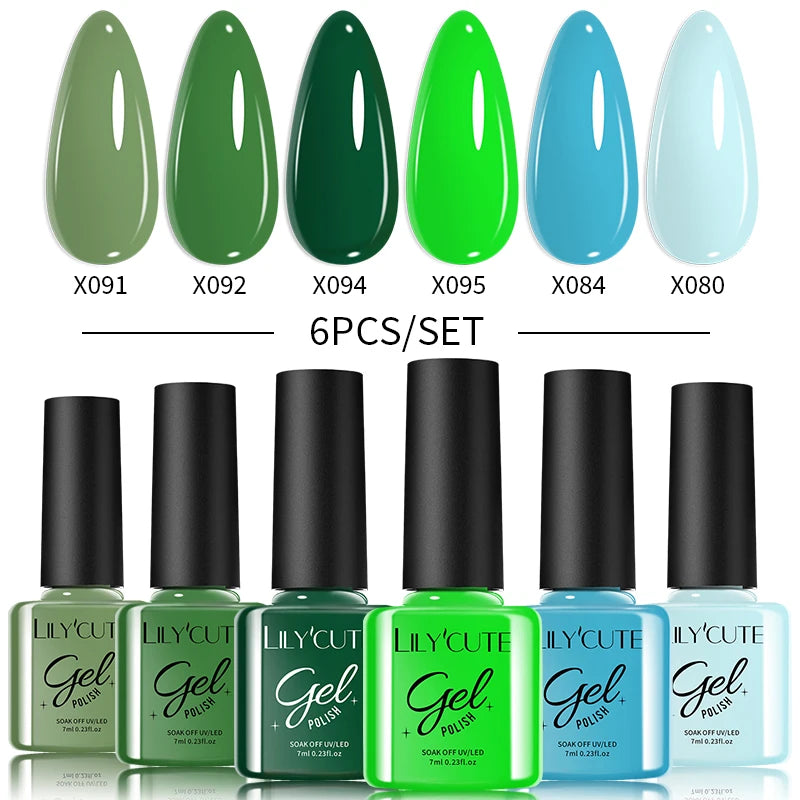 6PCS Gel Nail Polish Set Summer Neon Nail Gel Kits for DIY Nail Vernis Semi Permanent UV Lamp Gellak Nail Varnish Set