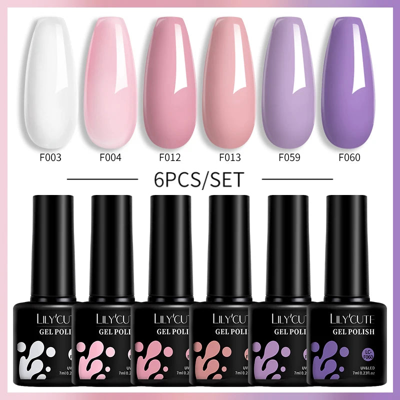 6PCS Gel Nail Polish Set Summer Neon Nail Gel Kits for DIY Nail Vernis Semi Permanent UV Lamp Gellak Nail Varnish Set