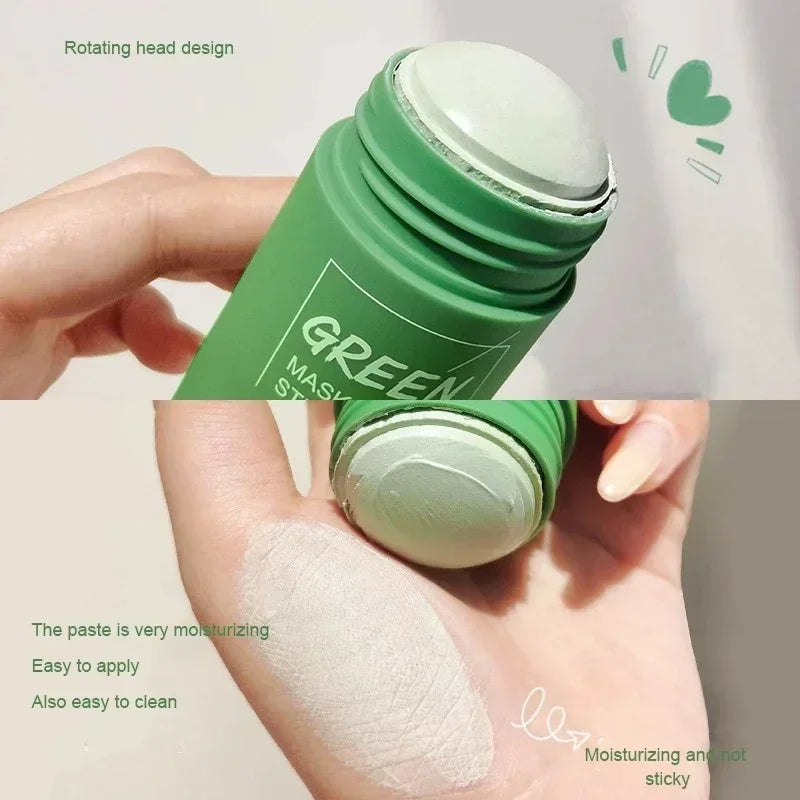 Hot Sale Green Tea Mask Stick Eggplant Cleansing Mask Purifying Clay Oil Control Anti-Acne Facial Mask Black Head Remover