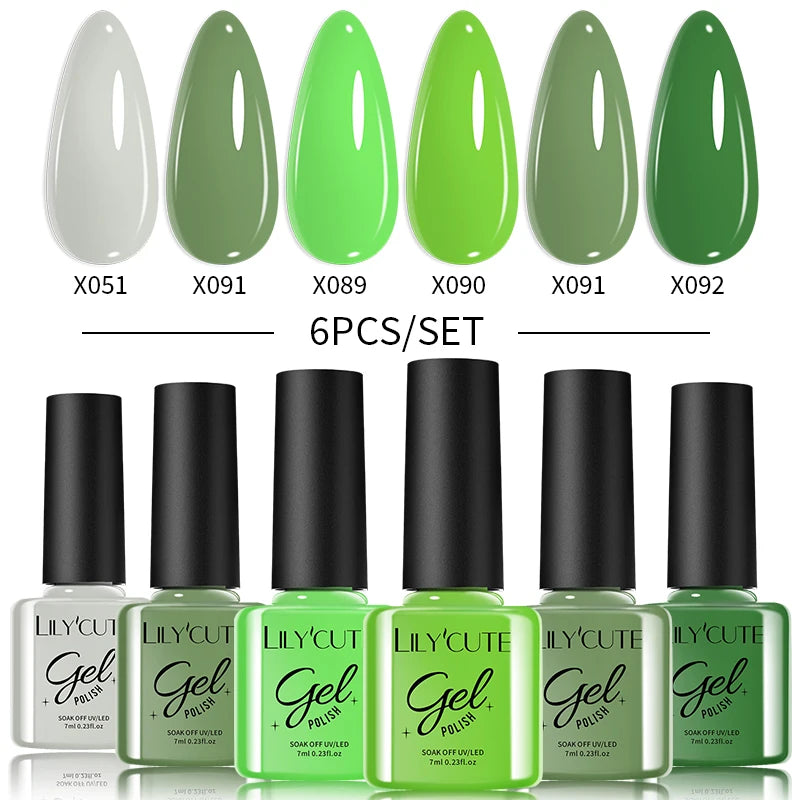 6PCS Gel Nail Polish Set Summer Neon Nail Gel Kits for DIY Nail Vernis Semi Permanent UV Lamp Gellak Nail Varnish Set