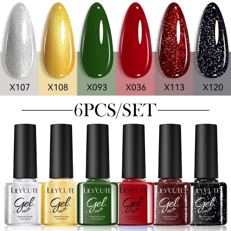 6PCS Gel Nail Polish Set Summer Neon Nail Gel Kits for DIY Nail Vernis Semi Permanent UV Lamp Gellak Nail Varnish Set