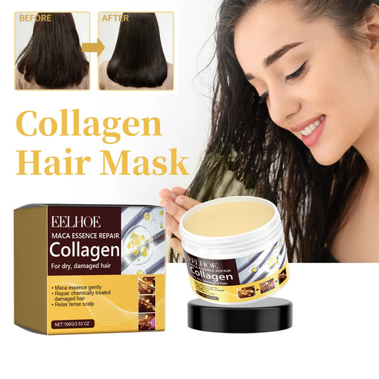 Collagen Hair Mask Reduce Dryness and Frizz Prevent Hair Splitting Moisturize Soften Hair Improve Hair Texture Hair Care Mask