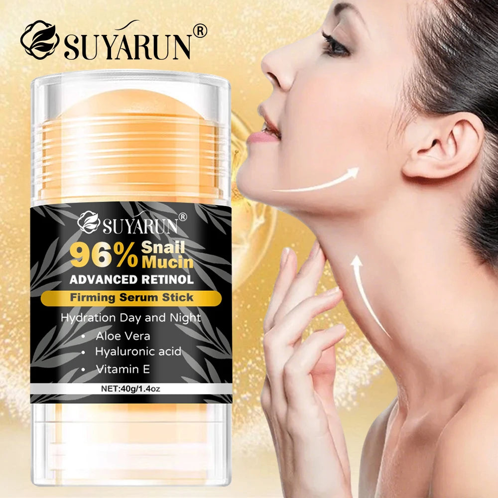96% Snail Mucin & Retinol Anti-Aging Cream Stick - Firming Neck, Face & Feet Care, Intensive Hydration.