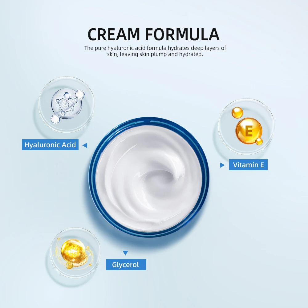 Hyaluronic Acid Gel Cream Hydrating Face Moisturizer for Hydrate&Smooth Extra-Dry Skin Nourishing Improve Dryness Facial Lotion