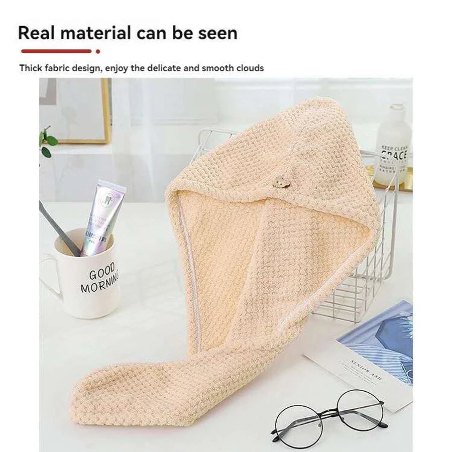 Solid Premium Microfiber Hair Head Towel Wrap for Women Quick-Drying, Super Absorbent Soft Microfiber Hair Turban Comfortable