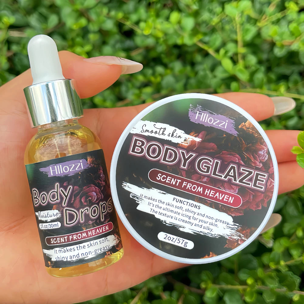 Body Glaze & Body Oil Combination Various Flavors Non-Greasy Hydrating and Moisturizing Body Lotion Massag