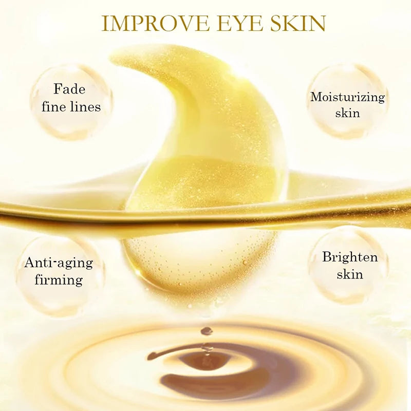 5/10/20/30 Pairs Crystal Gold Eye Patches anti Dark Circles Remove Eye Bags Moisturizing Golden Collagen Eye Mask Skin Care Eyes