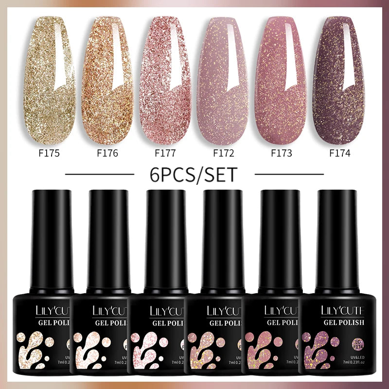 6PCS Gel Nail Polish Set Summer Neon Nail Gel Kits for DIY Nail Vernis Semi Permanent UV Lamp Gellak Nail Varnish Set