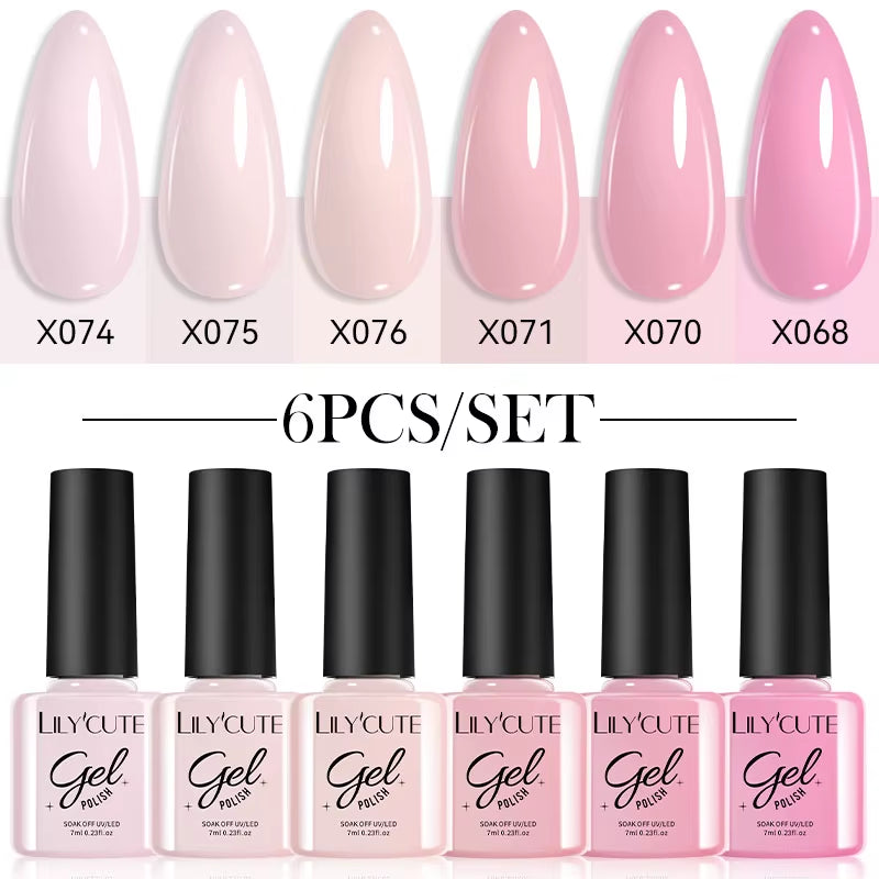 6PCS Gel Nail Polish Set Summer Neon Nail Gel Kits for DIY Nail Vernis Semi Permanent UV Lamp Gellak Nail Varnish Set