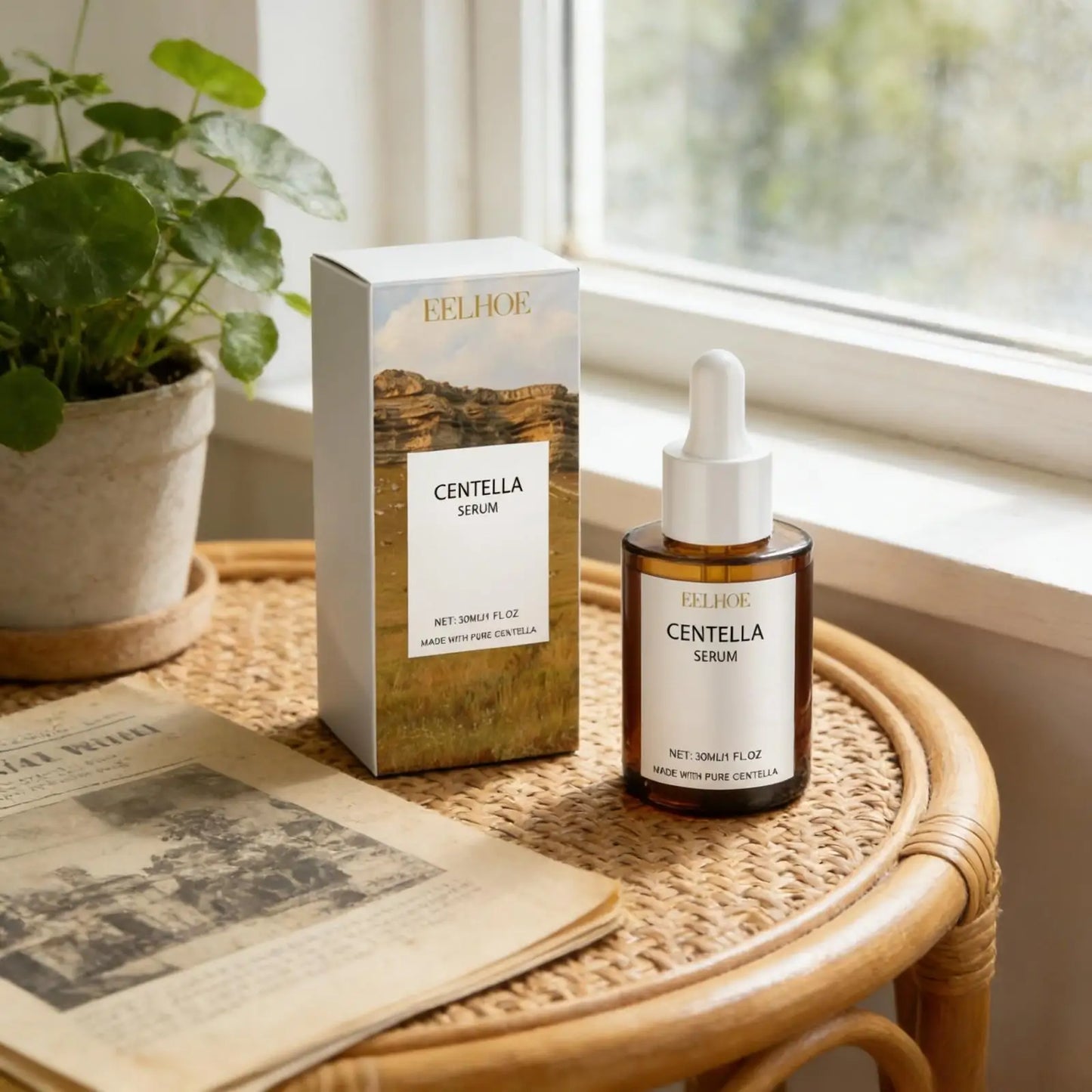 Centella Facial Serum Pore Shrinking Soothing Moisturizing Skin Barrier Repair Care Hyaluronic Acid Face Serum Ampoule