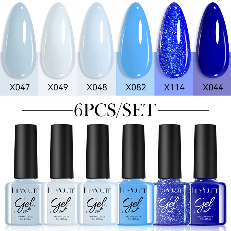 6PCS Gel Nail Polish Set Summer Neon Nail Gel Kits for DIY Nail Vernis Semi Permanent UV Lamp Gellak Nail Varnish Set