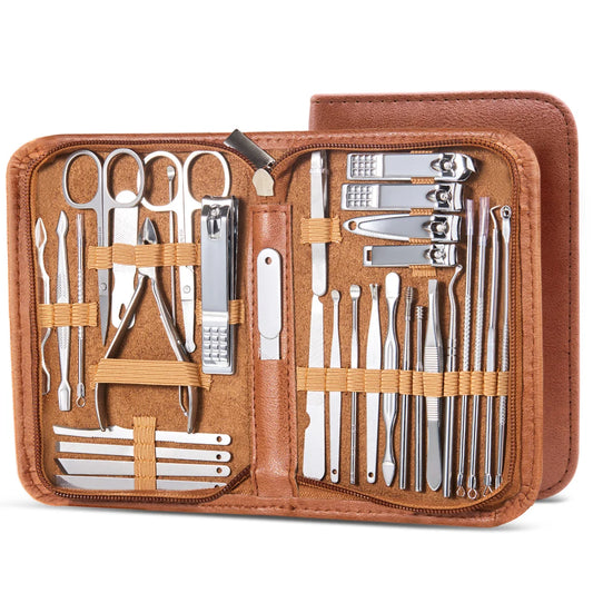 8/32Pcs Manicure Set Professional Pedicure Kit Nail Scissors Grooming Kit Stainless Steel Manicure Cutters Nail Beauty Tools