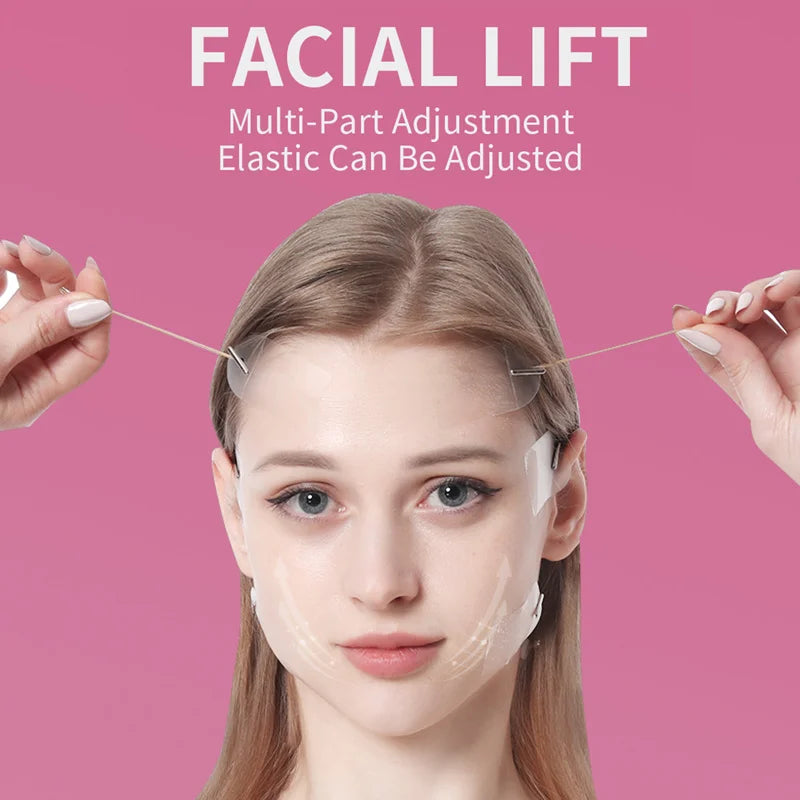 ( 20 Patches+8 Cords ) Invisible Thin Face Stickers V Face Facial Line Wrinkle Sagging Skin Lift up Tool Fast Chin Adhesive Tape