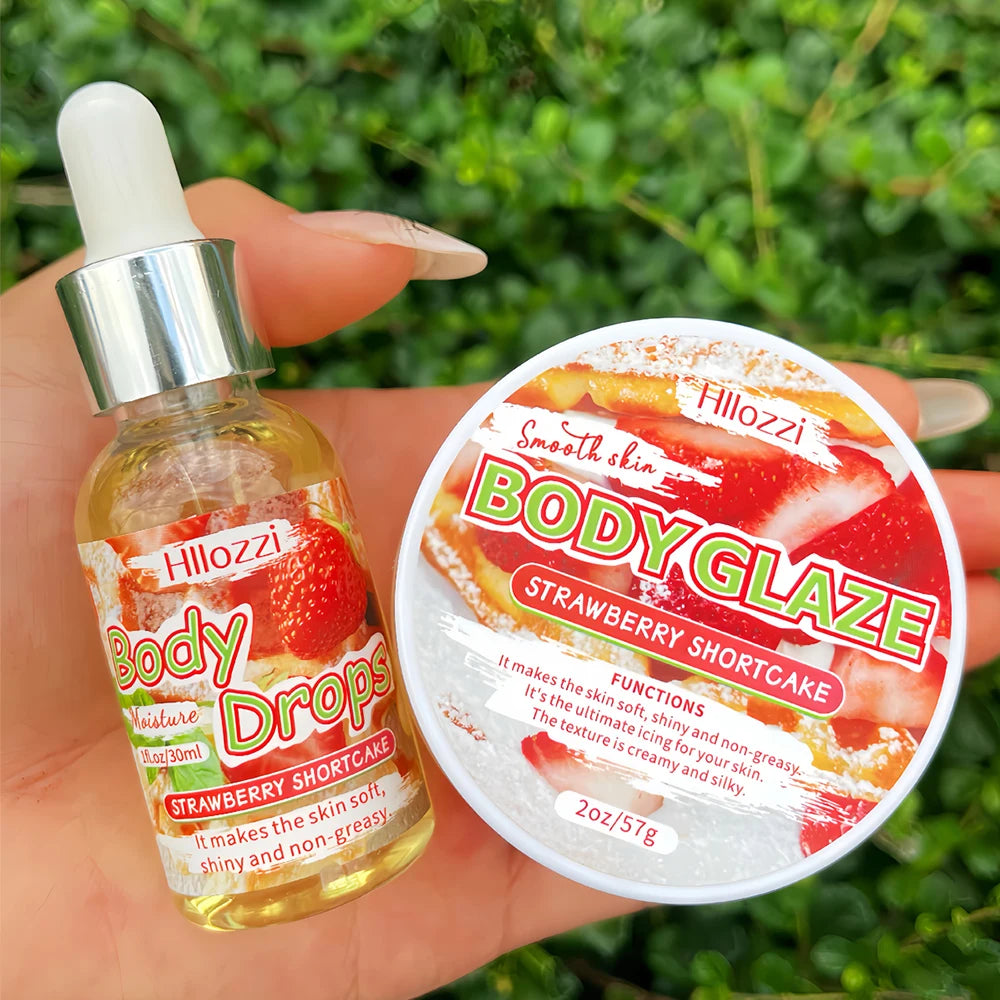 Body Glaze & Body Oil Combination Various Flavors Non-Greasy Hydrating and Moisturizing Body Lotion Massag