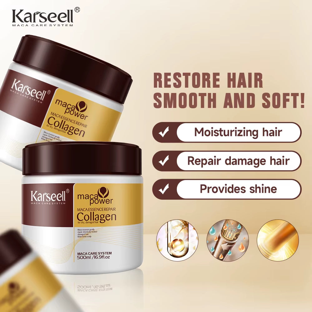 500Ml Collagen Hair Treatment Deep Repair Conditioning Argan Oil Hair Mask Essence for Dry Damaged Hair All Hair Type