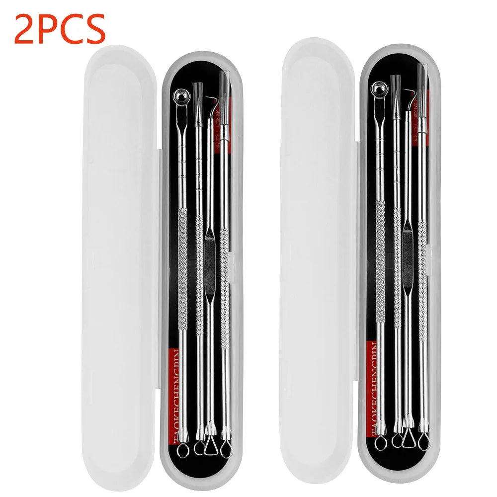 Blackhead Removal Tool 4PCS Acne Needles Face Cleaning Tools Black Dots Spots Acne Blackhead Remover Pore Cleanser Skin Care