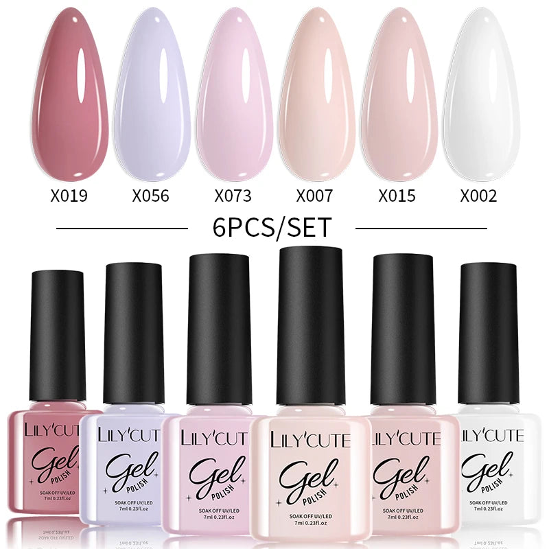 6PCS Gel Nail Polish Set Summer Neon Nail Gel Kits for DIY Nail Vernis Semi Permanent UV Lamp Gellak Nail Varnish Set