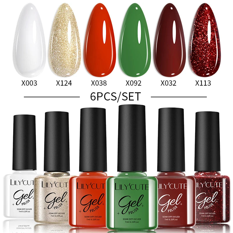 6PCS Gel Nail Polish Set Summer Neon Nail Gel Kits for DIY Nail Vernis Semi Permanent UV Lamp Gellak Nail Varnish Set