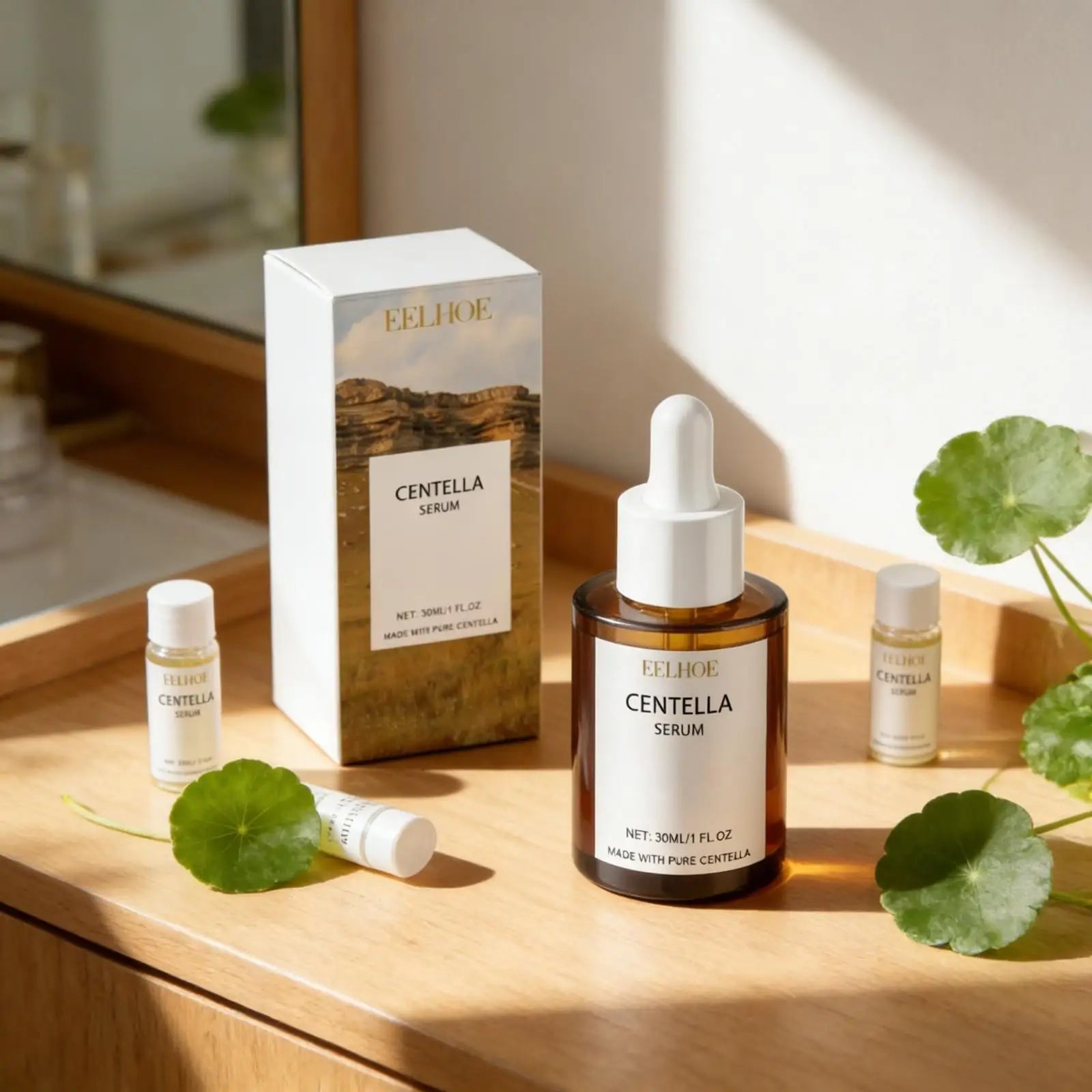 Centella Facial Serum Pore Shrinking Soothing Moisturizing Skin Barrier Repair Care Hyaluronic Acid Face Serum Ampoule