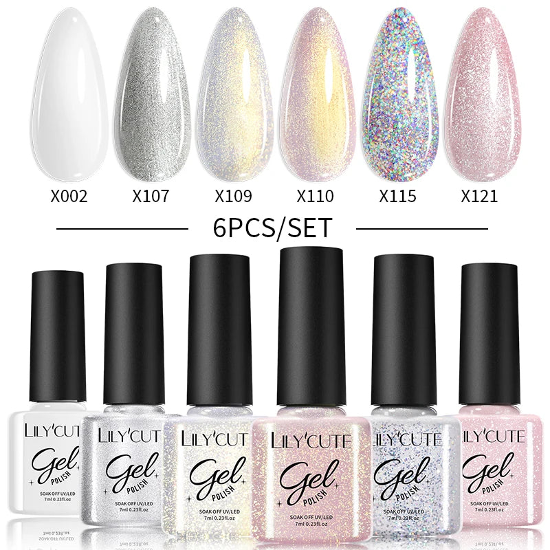 6PCS Gel Nail Polish Set Summer Neon Nail Gel Kits for DIY Nail Vernis Semi Permanent UV Lamp Gellak Nail Varnish Set