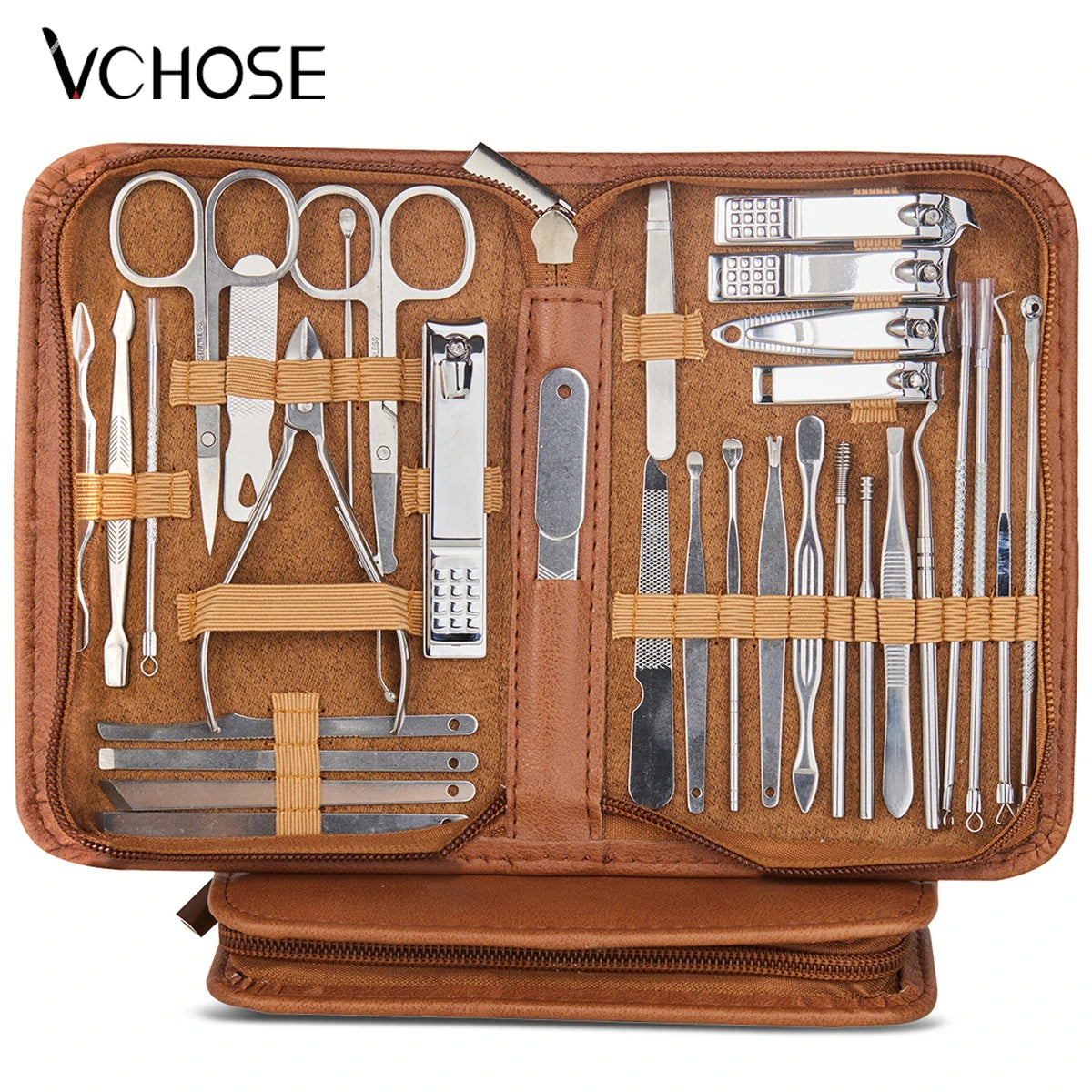 8/32Pcs Manicure Set Professional Pedicure Kit Nail Scissors Grooming Kit Stainless Steel Manicure Cutters Nail Beauty Tools
